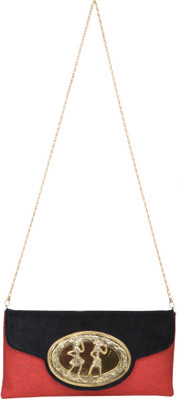 46% OFF on Adara Collections Fitting Clutch Women Formal Black Synthetic Fabric Clutch