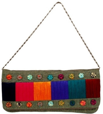 16% OFF on Craftstages Women Party Khaki Cotton Clutch 16% OFF on Craftstages Women Party Khaki Cotton Clutch
