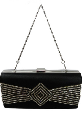 18% OFF on Dloop CK218 Women Festive Black PU Clutch