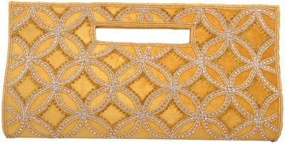 32% OFF on Freddys Women Festive Yellow Velvet Clutch