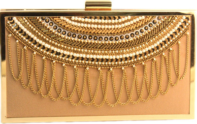 4% OFF on V Da Couture Exclusive Designer Women Wedding Beige Suede Clutch