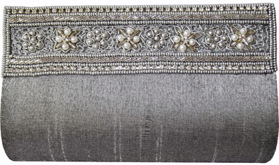 55% OFF on Moksh A179SI150 Women Casual, Party Silver Silk Clutch 55% OFF on Moksh A179SI150 Women Casual, Party Silver Silk Clutch
