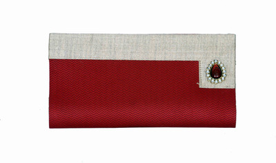 53% OFF on Bag Berry Richness of Brooch Women Casual, Party Red Silk Clutch