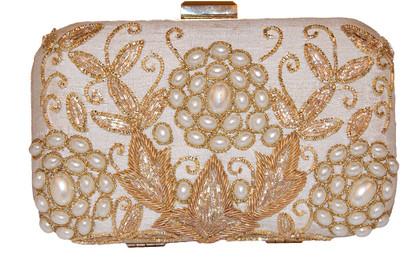 Ruhmet Encrusted Pearl Detail Women Party Multicolor Silk Clutch Ruhmet Encrusted Pearl Detail Women Party Multicolor Silk Clutch