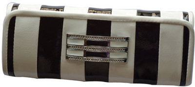 Richborn Women Party White, Black Genuine Leather Clutch