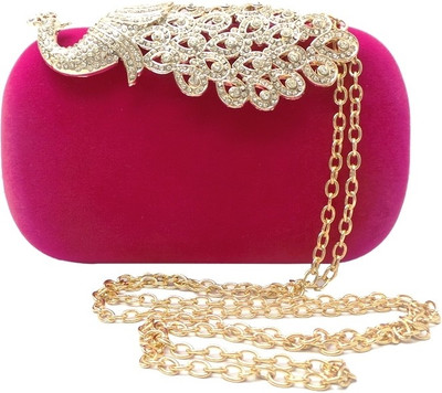 Bhamini Velvet Box Women Party Pink Fabric Clutch Bhamini Velvet Box Women Party Pink Fabric Clutch