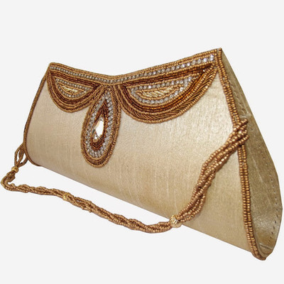 55% OFF on Moksh Women Casual, Party Gold Silk Clutch 55% OFF on Moksh Women Casual, Party Gold Silk Clutch