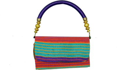 60% OFF on Bag Berry Thread Work Women Casual, Party Multicolor Silk Clutch