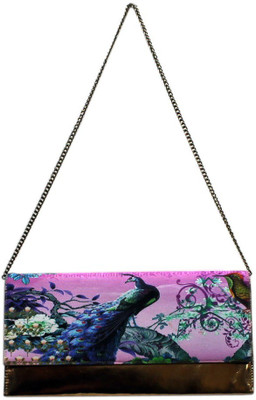 Desipop Dream Peacock Women Casual Purple Polyester Canvas Clutch