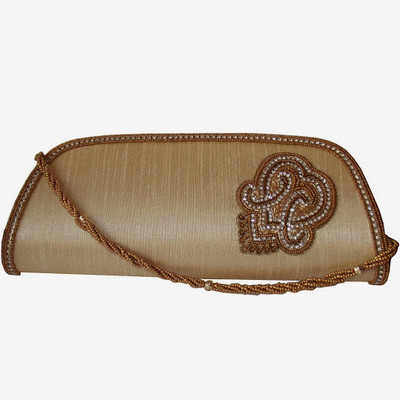 55% OFF on Moksh Women Casual, Party Gold Silk Clutch 55% OFF on Moksh Women Casual, Party Gold Silk Clutch