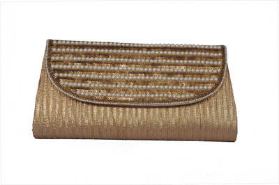 20% OFF on Aarnacraft 587 Women Casual, Formal, Party Gold Fabric Clutch