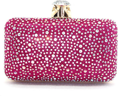 50% OFF on Myrah Tikki Work Women Party Pink Metal Clutch