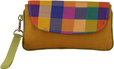 19% OFF on Potlis 38 Women Casual Yellow Cotton, Silk Clutch