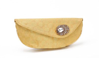 28% OFF on Stylocus Rounded Gold Women Casual Gold Brocade Clutch