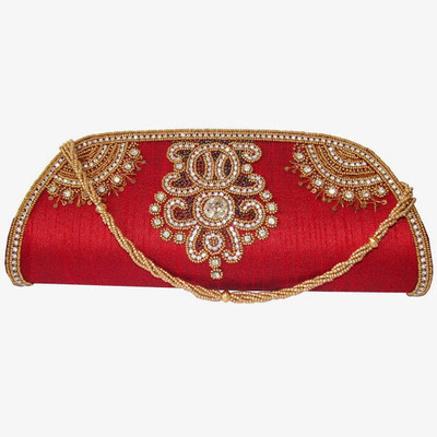55% OFF on Moksh Women Casual, Party Red Silk Clutch 55% OFF on Moksh Women Casual, Party Red Silk Clutch