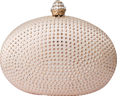 40% OFF on Super Drool Shimmering Rose Crystal Clasp Women Formal Gold Metal Clutch