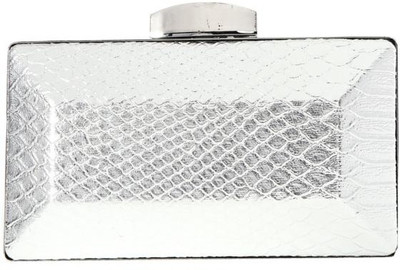 30% OFF on Mex Knob Snake Print With Metal Frame Women Casual, Party Silver Fabric Clutch