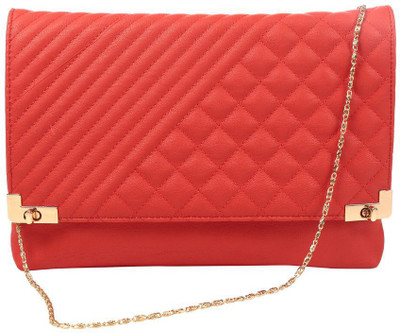 14% OFF on President YLD26741 Girls, Women Casual, Formal, Party Red PU Clutch