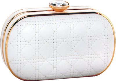 65% OFF on Abrazo Quilt Girls, Women Casual White PU Clutch