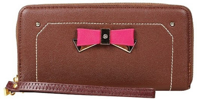 36% OFF on Tanishqq Bow Pattern Women Casual Brown PU Clutch