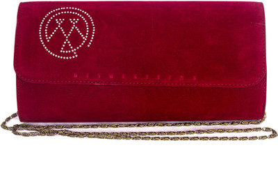 Mesmerizink Matt Women Party Red Genuine Leather Clutch Mesmerizink Matt Women Party Red Genuine Leather Clutch