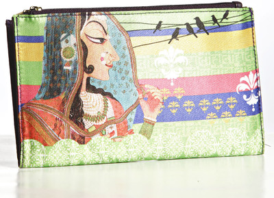 26% OFF on Aapno Rajasthan Digital Printed Wallet with a Royal Princess Women Casual Multicolor PU Clutch