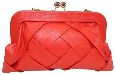 30% OFF on Mex Zig-Zag Rectangle Women Casual Red Silicone Clutch