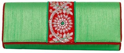 15% OFF on Craftstages Women Party Green Silk Clutch 15% OFF on Craftstages Women Party Green Silk Clutch