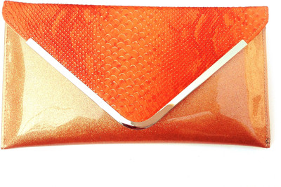 37% OFF on Grace Fashion Villa IMG1714 Women Casual, Party Orange PU Clutch