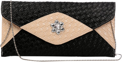 76% OFF on Escobar Cross Town Women Casual, Formal, Party, Wedding Black, Beige Non-Leather Clutch