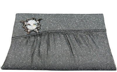 moKanc Bridal Women Party Grey Silk Clutch moKanc Bridal Women Party Grey Silk Clutch
