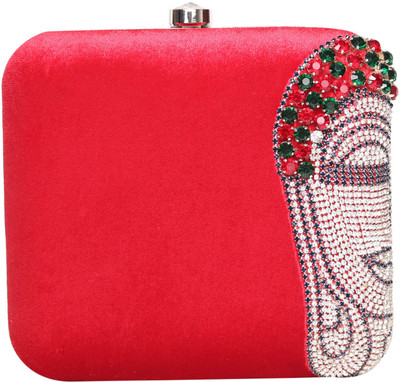 8% OFF on Adara Collections Buddha Women Party Red Velvet Clutch