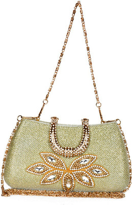 50% OFF on Ivy A_64_19 Women Formal Gold PU Clutch