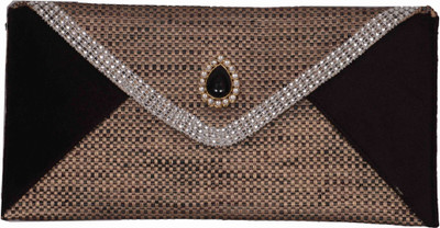 52% OFF on Bag Berry Envalope Style Women Casual, Party Black Jute, Velvet Clutch