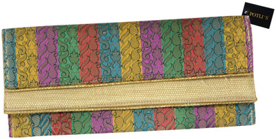 20% OFF on Potlis Designer Women Casual Multicolor Brocade Clutch