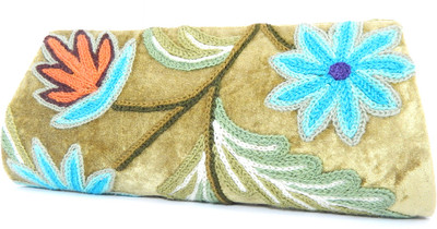 54% OFF on Aabeer Kashmiri Hand Embroidered Women Party Brown Velvet Clutch