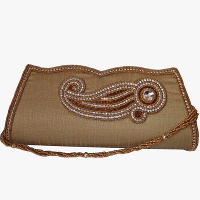 55% OFF on Moksh Women Casual, Party Gold Silk Clutch 55% OFF on Moksh Women Casual, Party Gold Silk Clutch