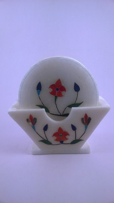 60% OFF on Artist Haat Round Marble Coaster Set