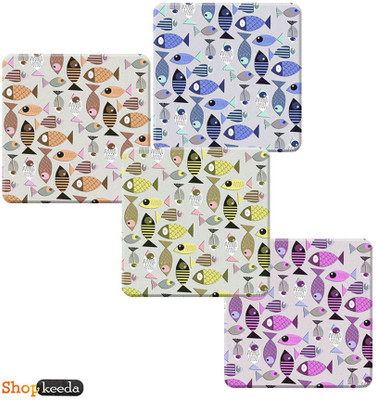 68% OFF on Shopkeeda Square Medium Density Fibreboard Coaster Set