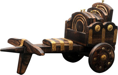 52% OFF on Indian Handicrafts Company Rectangle Wood Coaster Set