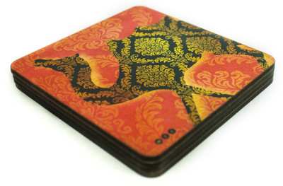 Mad(e) in India Square Medium Density Fibreboard Coaster Set Mad(e) in India Square Medium Density Fibreboard Coaster Set
