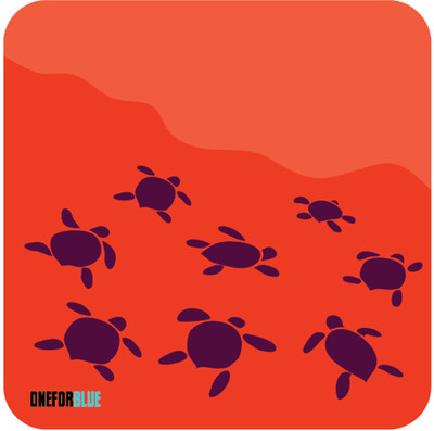 One For Blue Square Medium Density Fibreboard Coaster Set