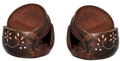 68% OFF on Onlineshoppee Round Wood Coaster Set