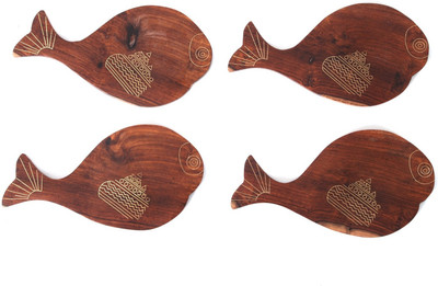 Cherrytin Oval Teak Coaster Set Cherrytin Oval Teak Coaster Set