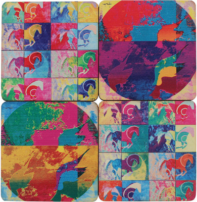 33% OFF on ARTychoke Square Medium Density Fibreboard Coaster Set