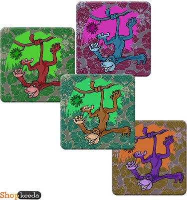 68% OFF on Shopkeeda Square Medium Density Fibreboard Coaster Set