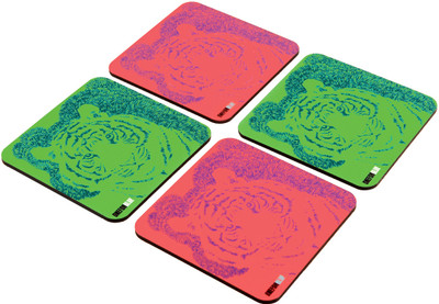 One For Blue Square Medium Density Fibreboard Coaster Set