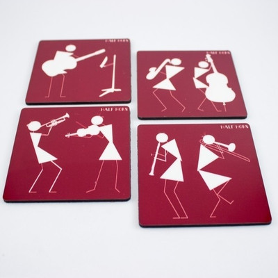 Half Horn Square Acrylic Coaster Set