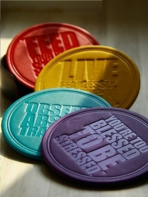 Roti Kapda Makaan Round Medium Density Fibreboard Coaster Set Roti Kapda Makaan Round Medium Density Fibreboard Coaster Set