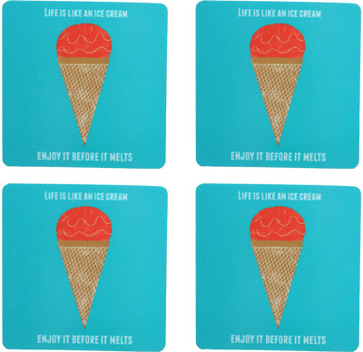 63% OFF on Kiosha Square Medium Density Fibreboard Coaster Set